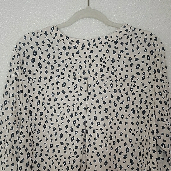 NWT Lush Leopard Print Blouse Button Up V-neck Long Sleeve Black Cream Size 2X - Picture 9 of 13